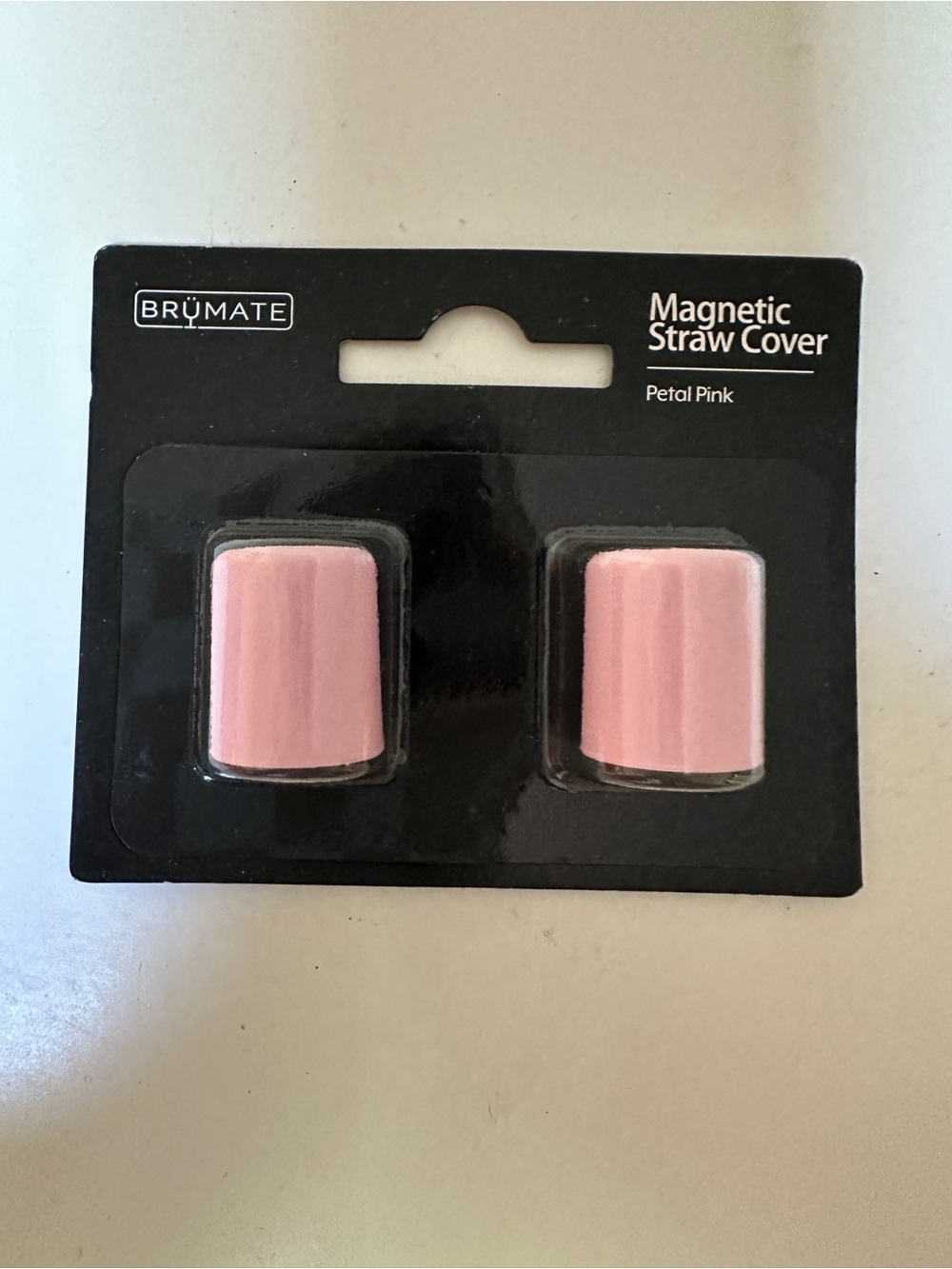 BruMate Magnetic Straw Cover covers in Petal. New. Set of two